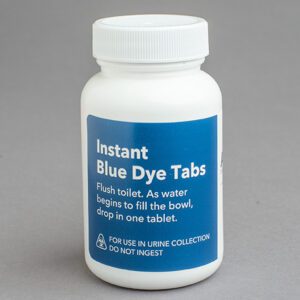 Blue dye tablets for drug testing
